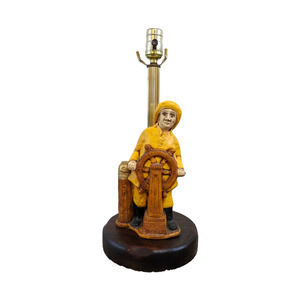 Vintage 70's Nautical‎ Table Lamp Salty Sea Captain Fisherman Ceramic by Orzack